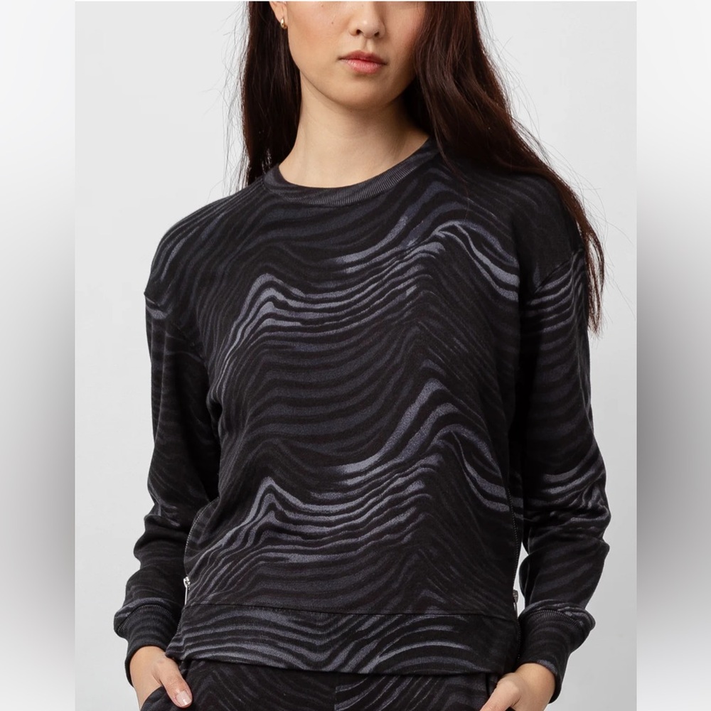 Rails Black & Gray Abstract Stripe Sweater Sweatshirt Large